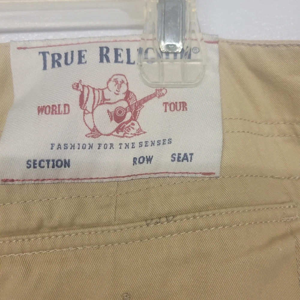 True Religion Mens Size 36 Cargo Shorts Travertine‎ Khaki 108056R5 Y2K Grunge